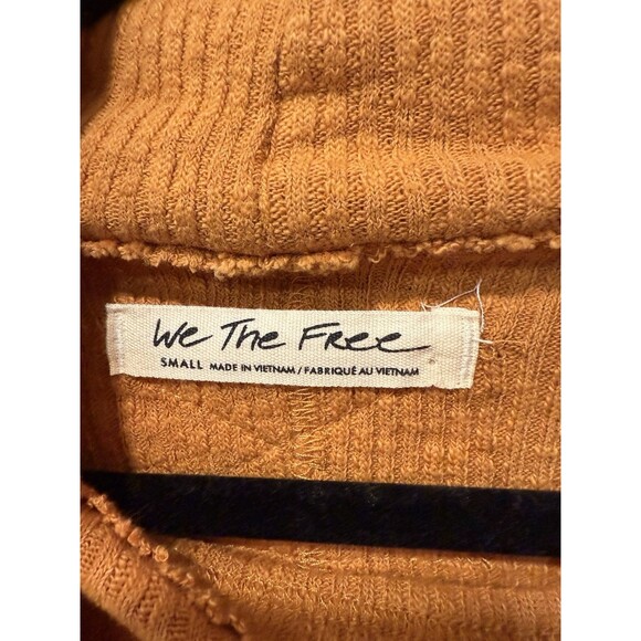 WE THE FREE PEOPLE Women’s Orange MOON DAISY Top Mock Neck Ribbed Long Sleeve Sm - Picture 8 of 8